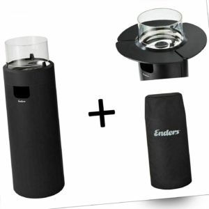 Feuerstelle Heizpilz Enders Nova LED L Black Gas Heizer Ablage Wetterschutzhülle