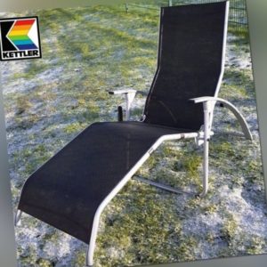 KETTLER HKS ALU BÄDERLIEGE SAUNALIEGE TAMPA silber schwarz 01717-040 FREI HAUS