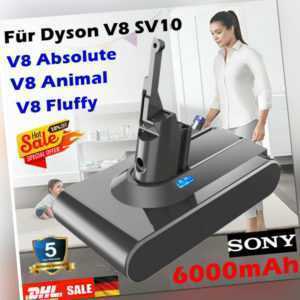 6000mAh Akku für Dyson V8 Absolute Pro Animal Fluffy SV10 Staubsauger Sony Cell
