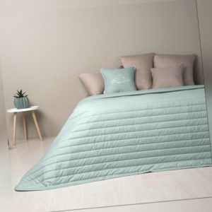 Wende-Tagesdecke Living Trend mint/Taupe