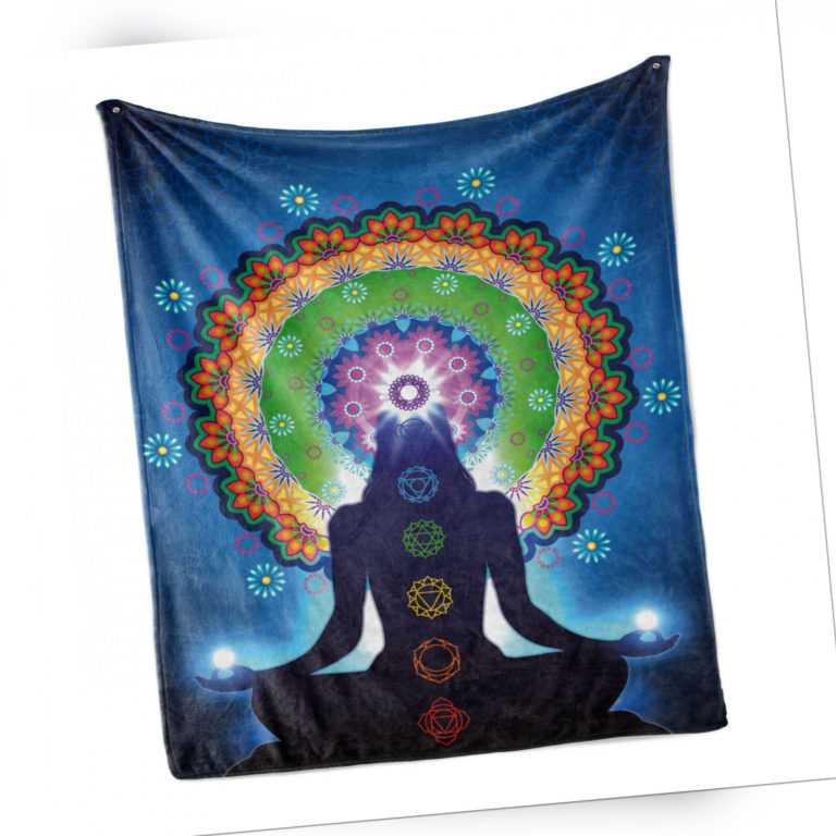 Chakra Weich Flanell Fleece Decke Mandala Chakra Yoga