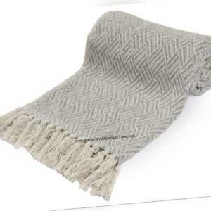 100% Baumwolle Fransen Lounge Sofa Bett Überwurf Decke Teppich