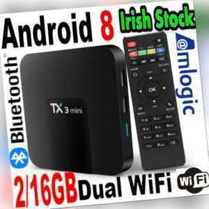 Tx3mini 2/16GB Android Box Dual Wi-Fi 5G Bluetooth Mediaplayer Stream Heim Vio