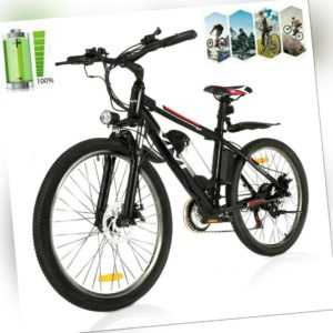 Elektrofahrrad E-Bike Elektro Mountainbike Pedelec Citybike mit 36V 8Ah Batterie