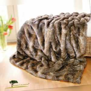 Felldecke, Webpelzdecke, Fellimitat Decke Otter 150x200cm