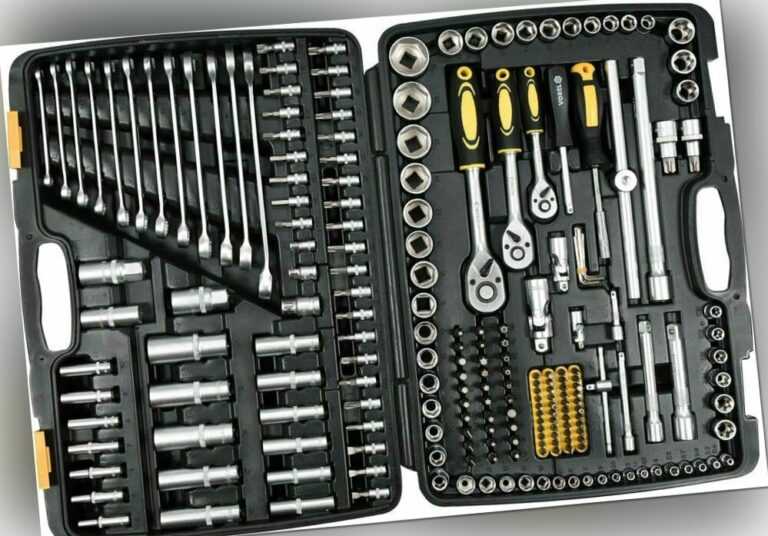 Vorel Werkzeugkoffer Set 216tlg Ratschen Steckschlüssel 1/4" 1/2" 3/8" Langnüsse