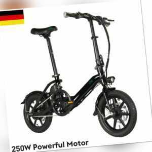 Faltbares Elektrofahrrad E-Bike Fahrrad 14 Zoll 250W 36V 3 Gang Schaltung 7.5Ah