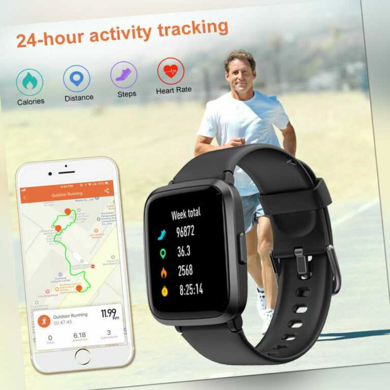 YAMAY Smartwatch Fitnessuhr mit Blutdruck Monitor Schrittzähler Uhr Wasserdicht