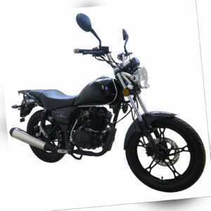 Motorrad Fighter 125 CS schwarz Euro 5 Mofa Chopper...
