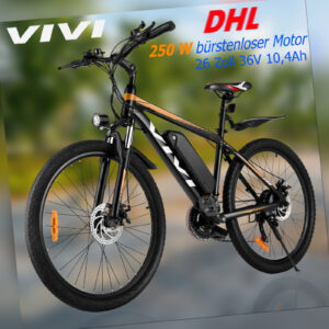 VIVI 26"E-Bike Elektrofahrrad 250W 36V Mountainbike ebike Citybike 25km/h 10,4Ah