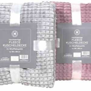 Kuschelige Mikrofaser Flanelldecke,Kuscheldecke in Waffeloptik