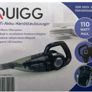 QUIGG Profi Akku Handstaubsauger Staubsauger LED 110 Watt Nass u. Trockensauger