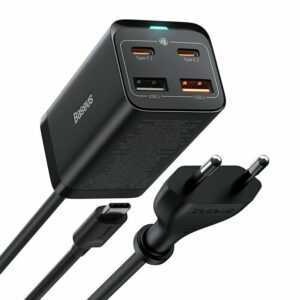 Baseus USB C Ladegerä 65W PD GaN Schnell Ladestation 4in1 Desktop Netzteil Kabel