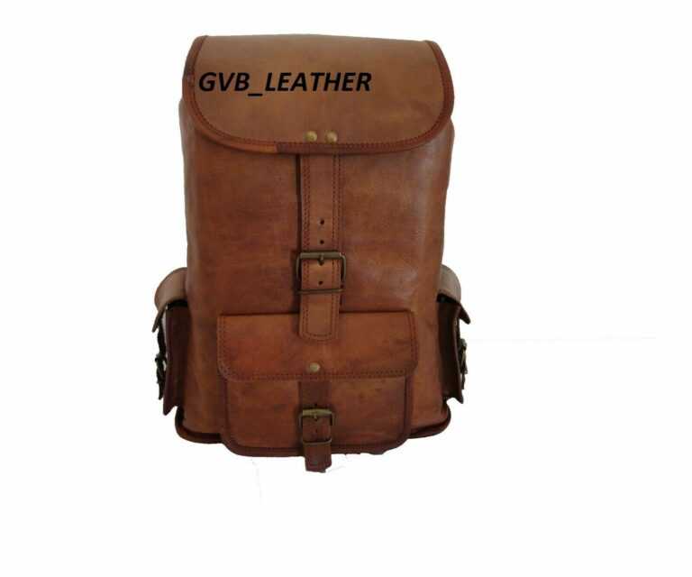 20 " Echt Gut Hergestellt Leder Herren Rucksack Schulranzen Vintage Tasche