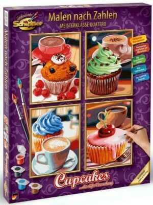 Schipper Malen nach Zahlen Master Class Quattro 4x18/24cm Cupcakes 609340629