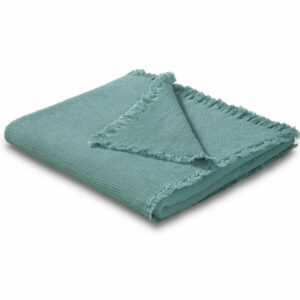 Biederlack Plaid Wohndecke Waffle petrol 130 x 170 cm