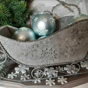 Schlitten Zink Metall 34cm grau Weihnachten Advent Winter  Vintage und Shabby