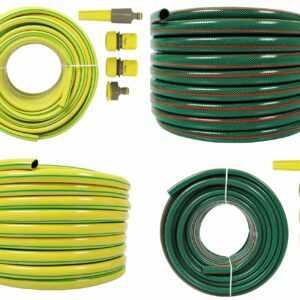 Gartenschlauch 1/2 3/4 1 Zoll 20m 30m 50m Grün Gelb Wasserschlauch incl. Adapter