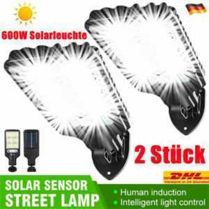 600W Solarleuchte mit PIR Bewegungsmelder Außen Lampe Fluter LED Strahler Licht