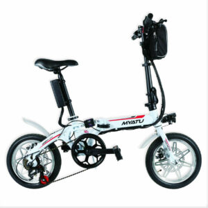Myatu 14 Zoll Elektrofahrad E-Bike Faltrad Klapprad faltbar Shimano Camping Weiß