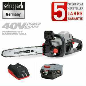Scheppach 40V Akku Kettensäge 35 cm Schwert | CS350-40Li + 4Ah Akku & Ladegerät