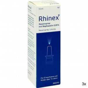 3x RHINEX Nasenspray + Naphazolin 0,05 10 ml PZN: 3901376