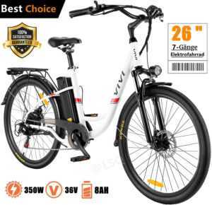 Elektrofahrrad E-Bike 26 Zoll Pedelec Fahrrad 350W/36V Motor Citybike 7/21Gänge