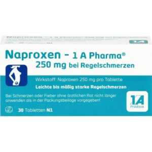 NAPROXEN-1A Pharma 250 mg b.Regelschmerzen Tabl. 30 St PZN09245022