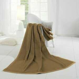 Biederlack Baumwolle Dralon Wohndecke Kuscheldecke uni mandel