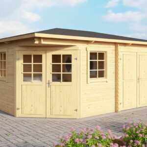 Lasita 28mm-Gartenhaus Gerätehaus PFALZ 5-Eck 420x280cm, 2-Raum-Haus, ohne Boden