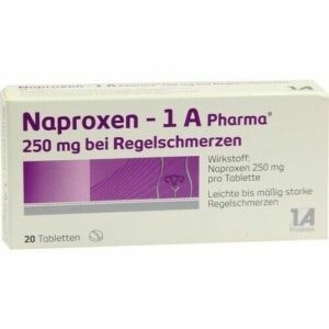 NAPROXEN-1A Pharma 250 mg b.Regelschmerzen Tabl. 20 St 09245016