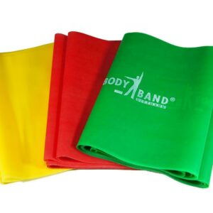 Bodyband Set leicht - je 1x 2,5m in gelb, rot, grün - Fitnessband Gymnastikband