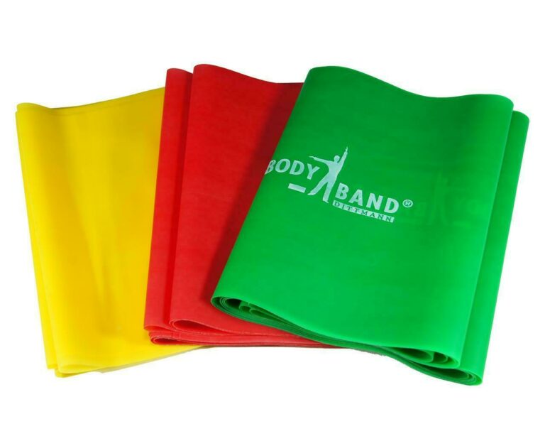 Bodyband Set leicht - je 1x 2,5m in gelb, rot, grün - Fitnessband Gymnastikband