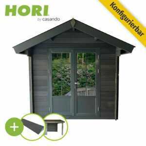 Gartenhaus Gerätehaus Satteldach Geräteschuppen WPC Holz Schuppen Blockhaus HORI