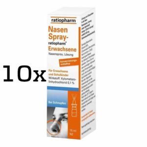 10x NASENSPRAY ratiopharm Erwachsene konservierungsmittelfrei 15 ml PZN 00999848
