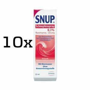 10x SNUP Schnupfenspray 0,1% Nasenspray für Erwachsene 15 ml, PZN 04482680
