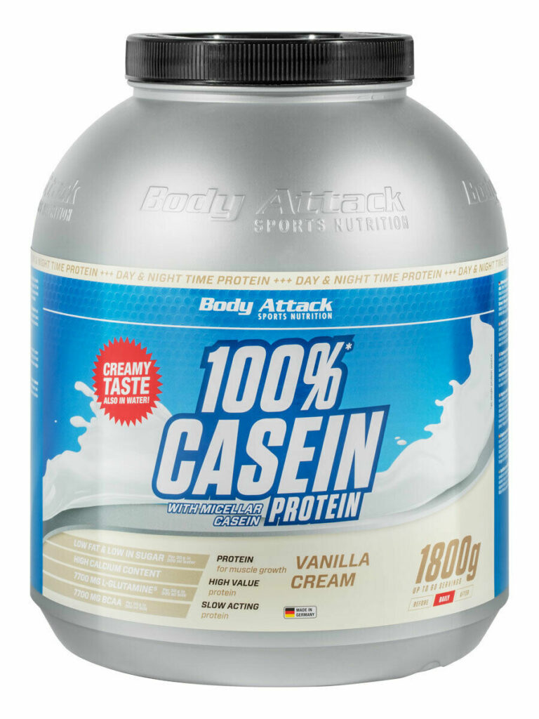 Body Attack 100% Casein Protein 1,8 kg Dose Aminosäuren Micellar Kasein B2