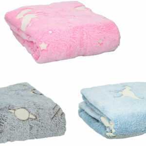 Kuscheldecke »Glow in the dark« Sterne Tiere Fleecedecke Leuchtet