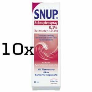 10x SNUP Schnupfenspray 0,1% Nasenspray für Erwachsene 10 ml, PZN 04482674