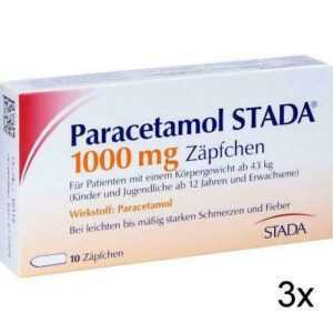 3x PARACETAMOL STADA 1.000 mg Zäpfchen 10 St PZN: 7368140