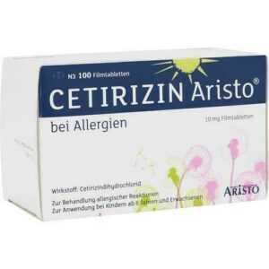 CETIRIZIN Aristo bei Allergien 10 mg Filmtabletten 100 St 09703281