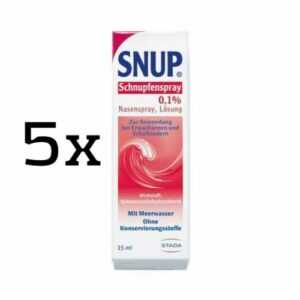 5x SNUP Schnupfenspray 0,1% Nasenspray für Erwachsene 15 ml, PZN 04482680