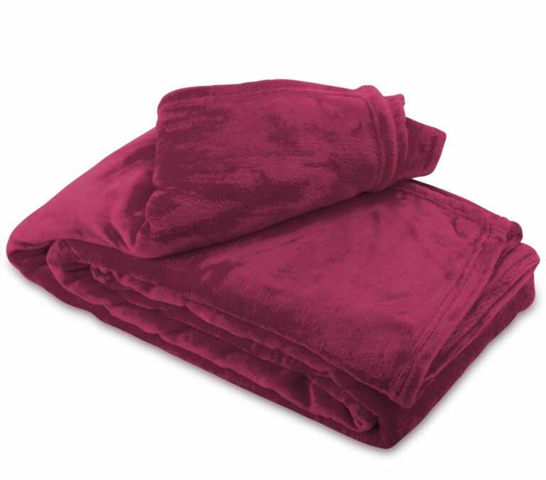 Kuscheldecke Bordeaux Wolldecke Fleece weiche Wohndecke Sofa Größe