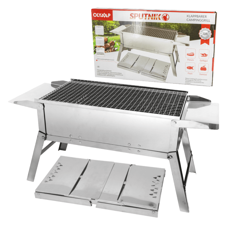 Mangal Edelstahl Schaschlik Grill Sputnik Klappbarer Campinggrill