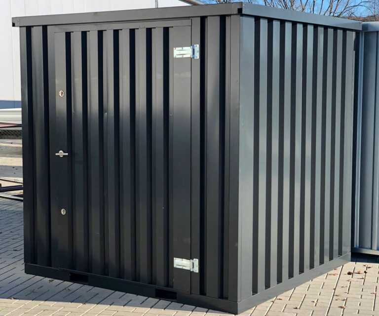 4m Blechcontainer Anthrazit Werkzeugcontainer Lagerschuppen Lagercontainer