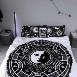 Killstar Gothic Goth Okkult Kuscheldecke Decke runde Fleecedecke -