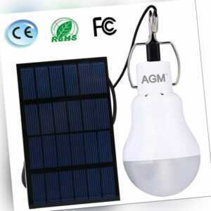 LED Solar Lampe Glühbirne Solarleuchte Campinglampe Außen Garten Beleuchtung