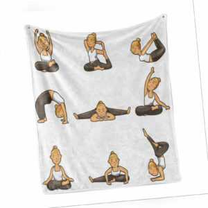Yoga Weich Flanell Fleece Decke Mädchen Positionen Aerobic