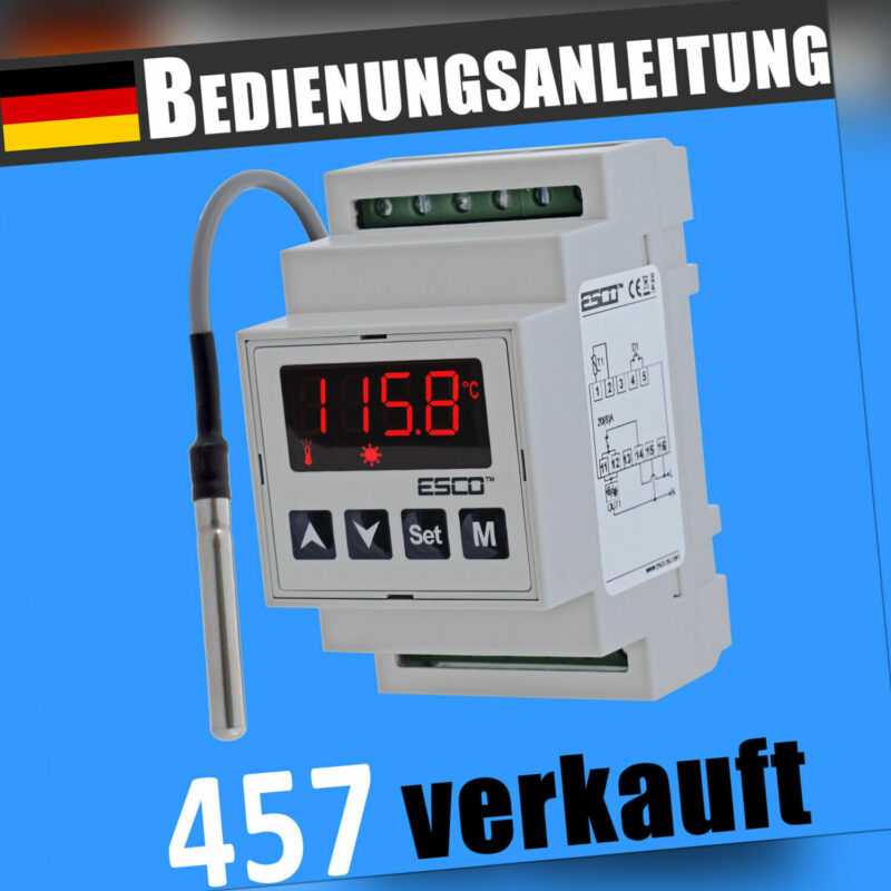 TEMPERATURREGLER DIN Hutschiene Digital Thermostat fühler 150°C 20A 230V 12V 24V