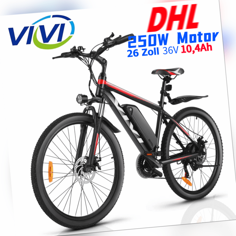 VIVI Elektrofahrrad 27,5 / 26 Zoll Mountainbike Shimano 35km/h E-Bike Pedelec DE
